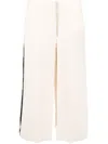 Semicouture High-waisted Cropped Trousers In Neutrals