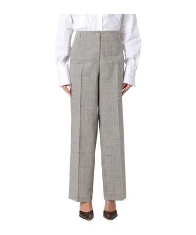 Semicouture High-waisted Casual Pants In Gray