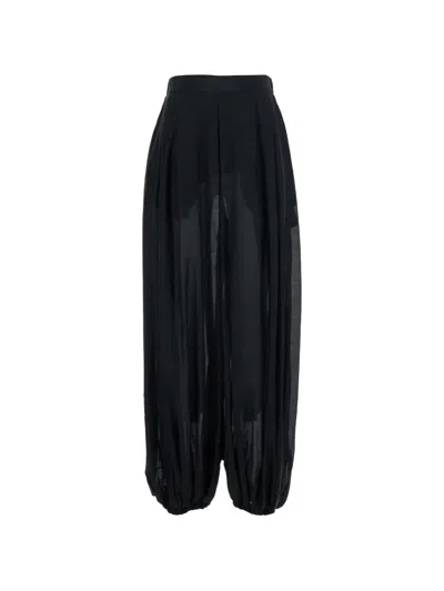 Semicouture High-waisted Trousers In Black