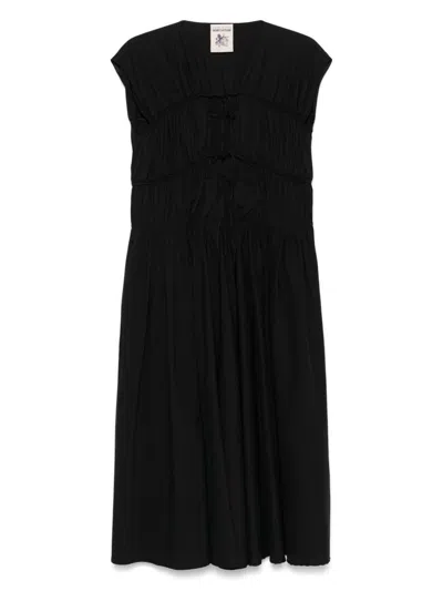Semicouture Black Ignacia Cotton Long Dress In Schwarz