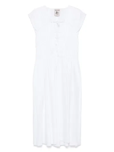 Semicouture White Ignacia Cotton Long Dress