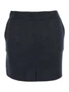 Semicouture Ilaria Grey Skirt With Side Pockets In Wool Woman In Gray