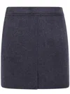 Semicouture Textured Fabric Short Skirt Ilaria In Blue