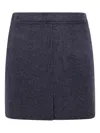 Semicouture Textured Fabric Short Skirt Ilaria In Gray
