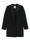 Semicouture Lapel Long-sleeved Suit Jacket In Black