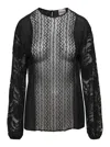 Semicouture Black Crew Neck Blouse In Black