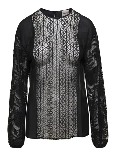 SEMICOUTURE INSERTED LACE BLOUSE