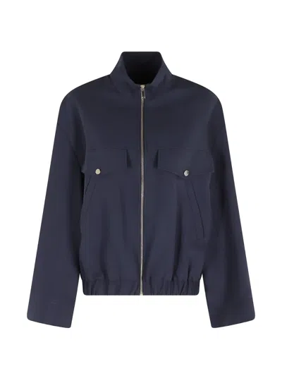 Semicouture Isabel Front-pocket Jacket In Blue