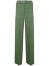 Semicouture Tailored Trousers With Pleats And Pockets In Green