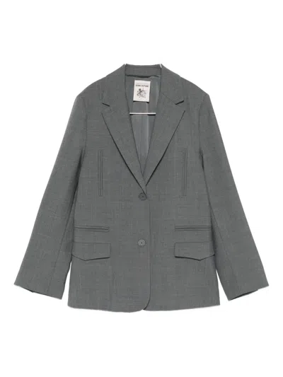 Semicouture Isabella Button-fastening Blazer In Gray