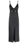 Semicouture Semi Couture Jacinta Satin Dress With Crochet Detailing