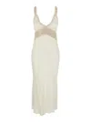 Semicouture Semi Couture Crochet Detail Long Dress In White