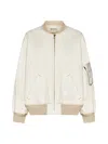 Semicouture Rosaline Twill Bomber Jacket In Bleach White