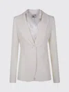Semicouture Tailored Jacket Notched Lapels In White