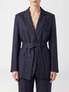 Semicouture Drawstring Jacket In Blue