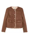 Semicouture Nora Button Pocket Jacket In Brown