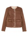 Semicouture Nora Button Pocket Jacket In Brown