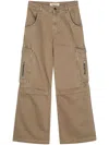 Semicouture Wide-leg Cotton Cargo Jeans