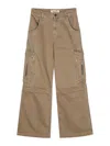 Semicouture Wide-leg Cotton Cargo Jeans In Beige