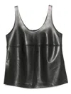 Shop Semicouture Jeanie Faux Leather Top