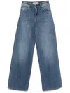 Semicouture Semi Couture High-waisted Wide-leg Blue Denim Jeans In Blue