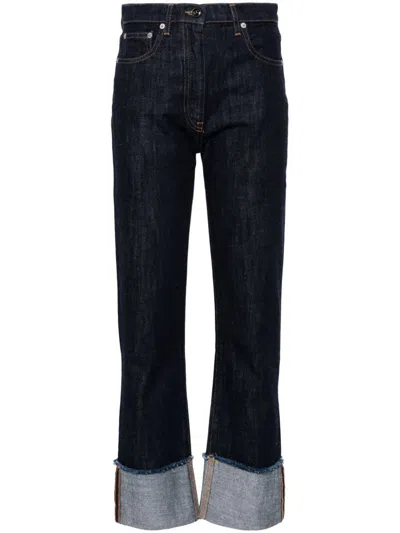 Semicouture Turn-up Hem Jeans In Blue