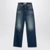 Semicouture Denim Trousers With Belt Loops In Blue