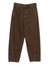 Semicouture Denim Trousers With Belt Loops In Brown