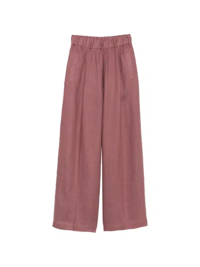 Semicouture Elasticated-waist Wide-leg Trousers In Brown