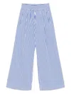 Semicouture Jhonny Striped Cotton Trousers In Blue