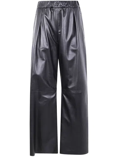 Semicouture Pleated Detail Track Pants In Black