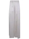 Semicouture Jhonny Wide Leg Trousers Side Pockets In White