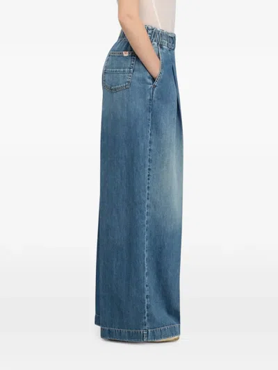 Semicouture Jimmy Pleated-detail Jeans In Blue