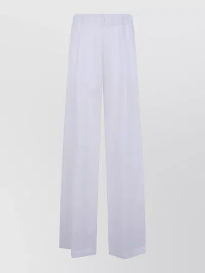 Semicouture Johnny Linen Trousers Side Pockets In White
