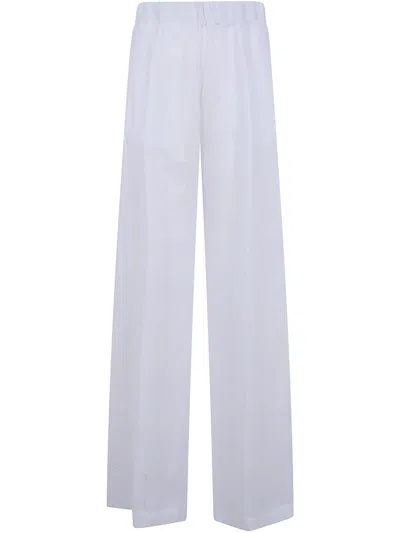 Semicouture "johnny" Linen Trousers In White