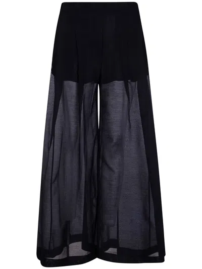 Semicouture Johnny Muslin Double Layers Micro Shorts In Black