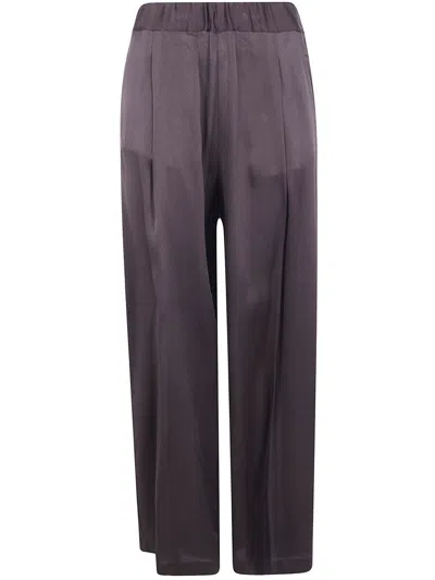 Semicouture Johnny Trousers Pleated Front Wide Leg In Brown
