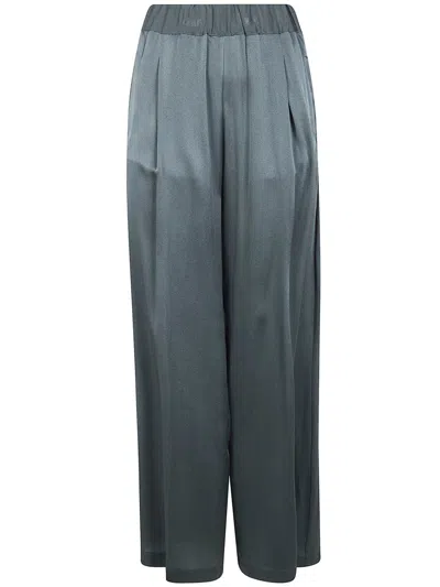 Semicouture Johnny Tailored Trousers Pleats Side Pockets In Gray