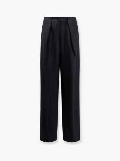 Semicouture Juana Virgin Wool Trousers In Black