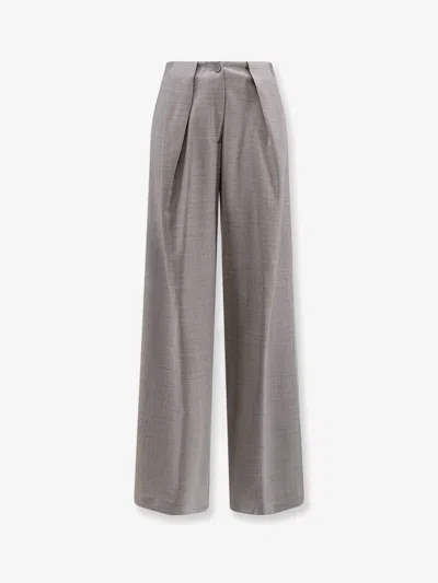 Semicouture Juana Virgin Wool Trousers In Gray