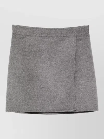 Semicouture June Wool High Waist Pleated Skirt In Multi
