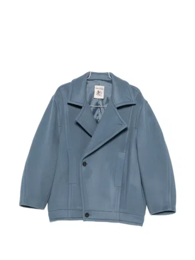 Semicouture Kara Wool Coat In Light Blue