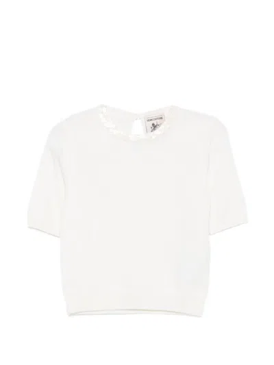 Semicouture Kate Wool Sweater In White