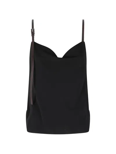 Semicouture Kayly Buckle-strap Top In Black