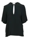 Semicouture Keyhole-neckline Top In Black