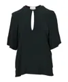 Semicouture Keyhole-neckline Top In Black