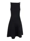 SEMICOUTURE MINI BLACK DRESS WITH OPEN BACK IN VISCOSE BLEND WOMAN