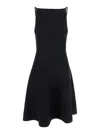 Semicouture Mini Black Dress With Open Back In Black