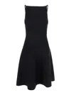 Semicouture Mini Black Dress With Open Back In Black