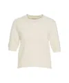 Semicouture Knit T-shirt With Rhinestone Application In White